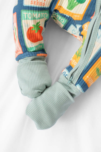 garden seed baby ribbed cotton zippy