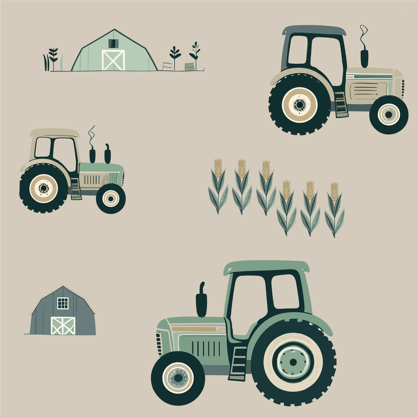 bamboo footie - farm tractors