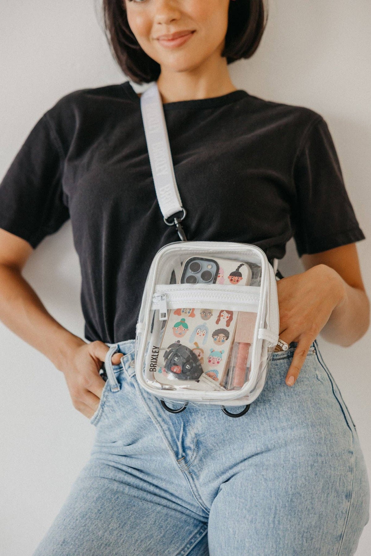 clear crossbody sling