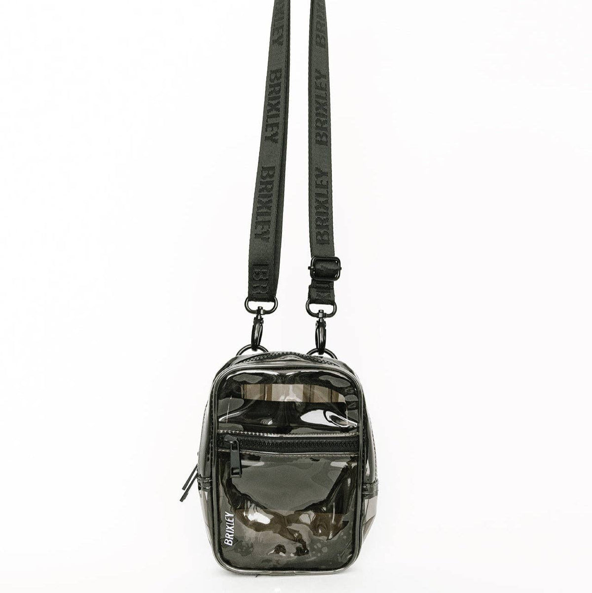 black clear tint crossbody sling