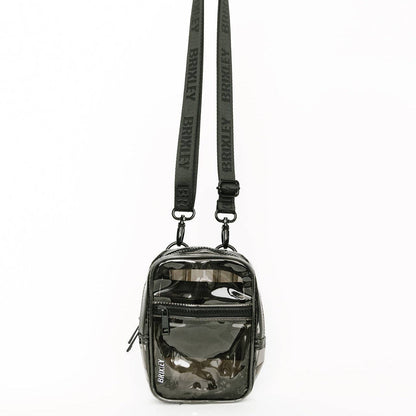 black clear tint crossbody sling
