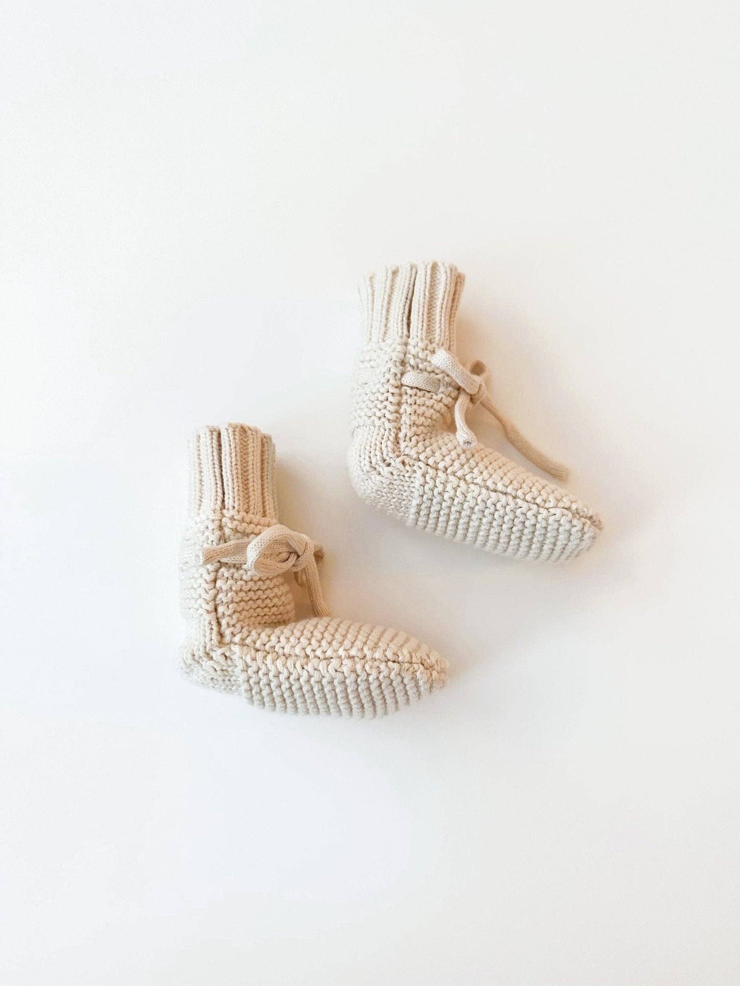 organic knit booties - cream