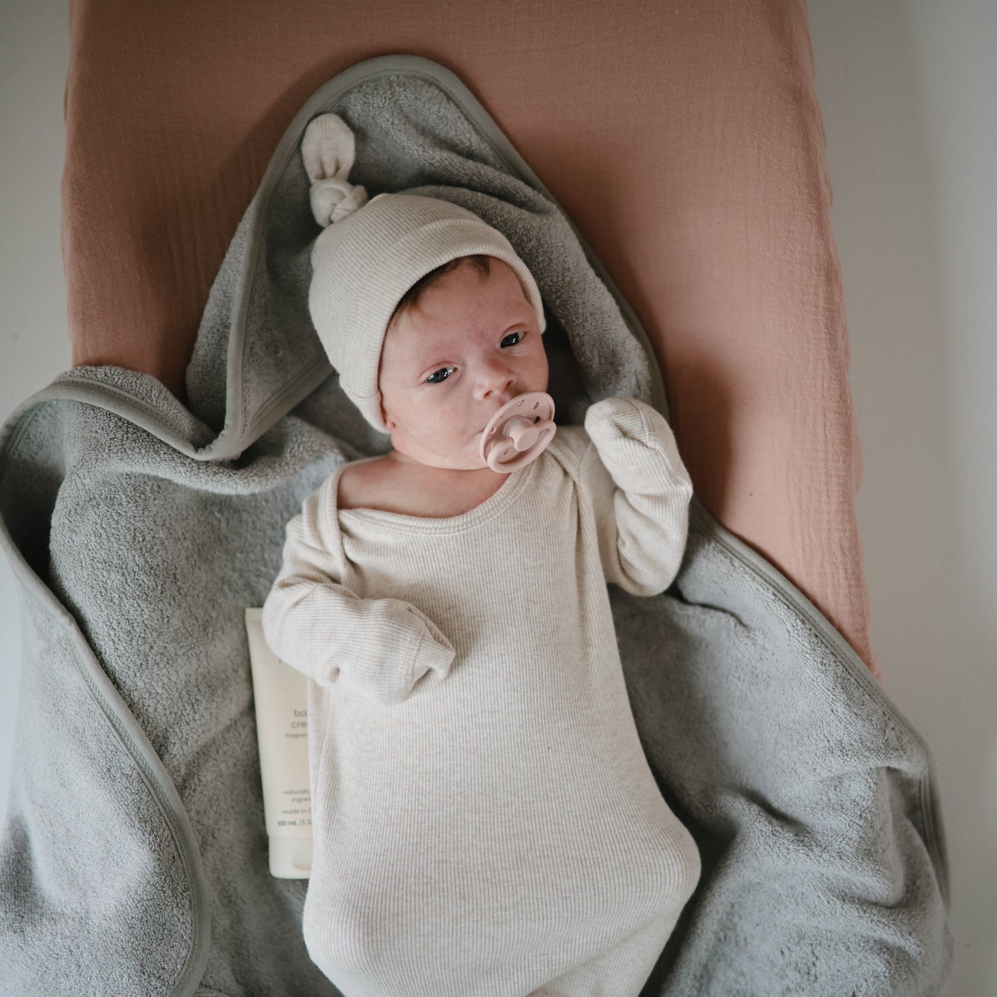 Ribbed Baby Beanie - Ivory Soul