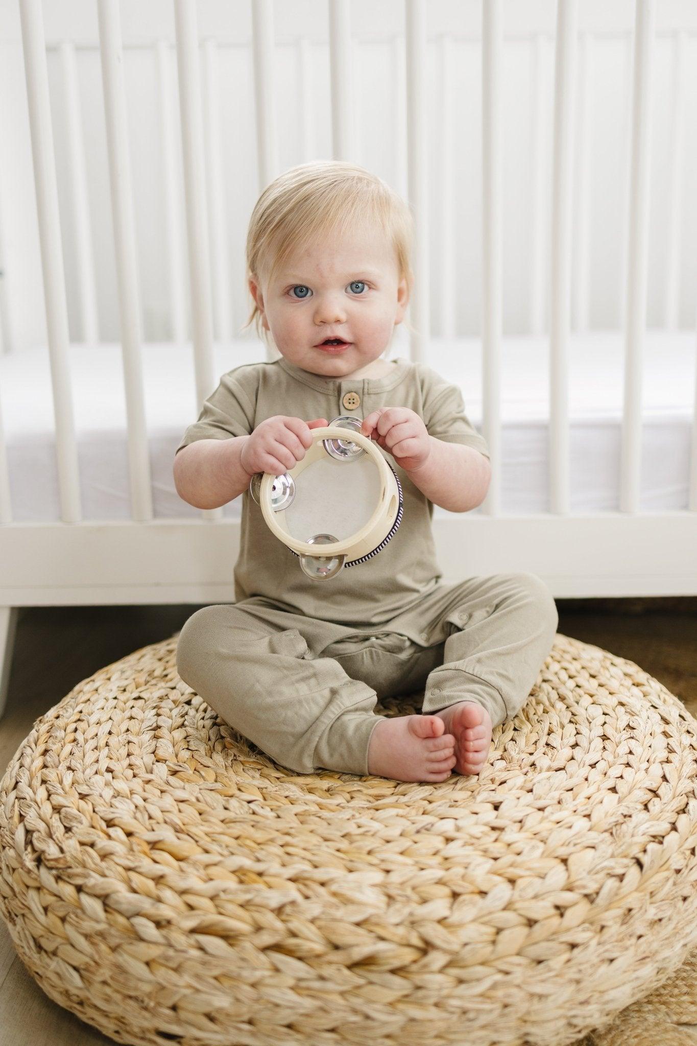 Bamboo Henley Romper - Ivory Soul