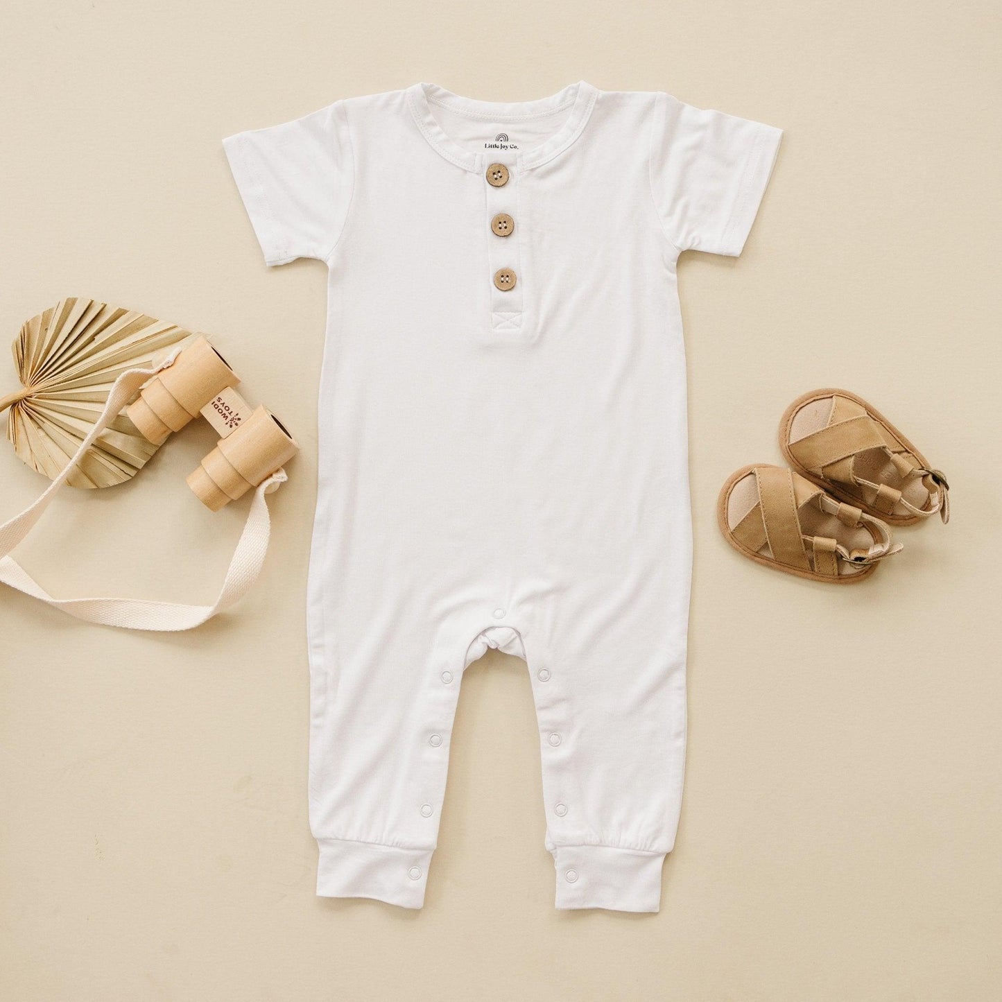 Bamboo Henley Romper - Ivory Soul