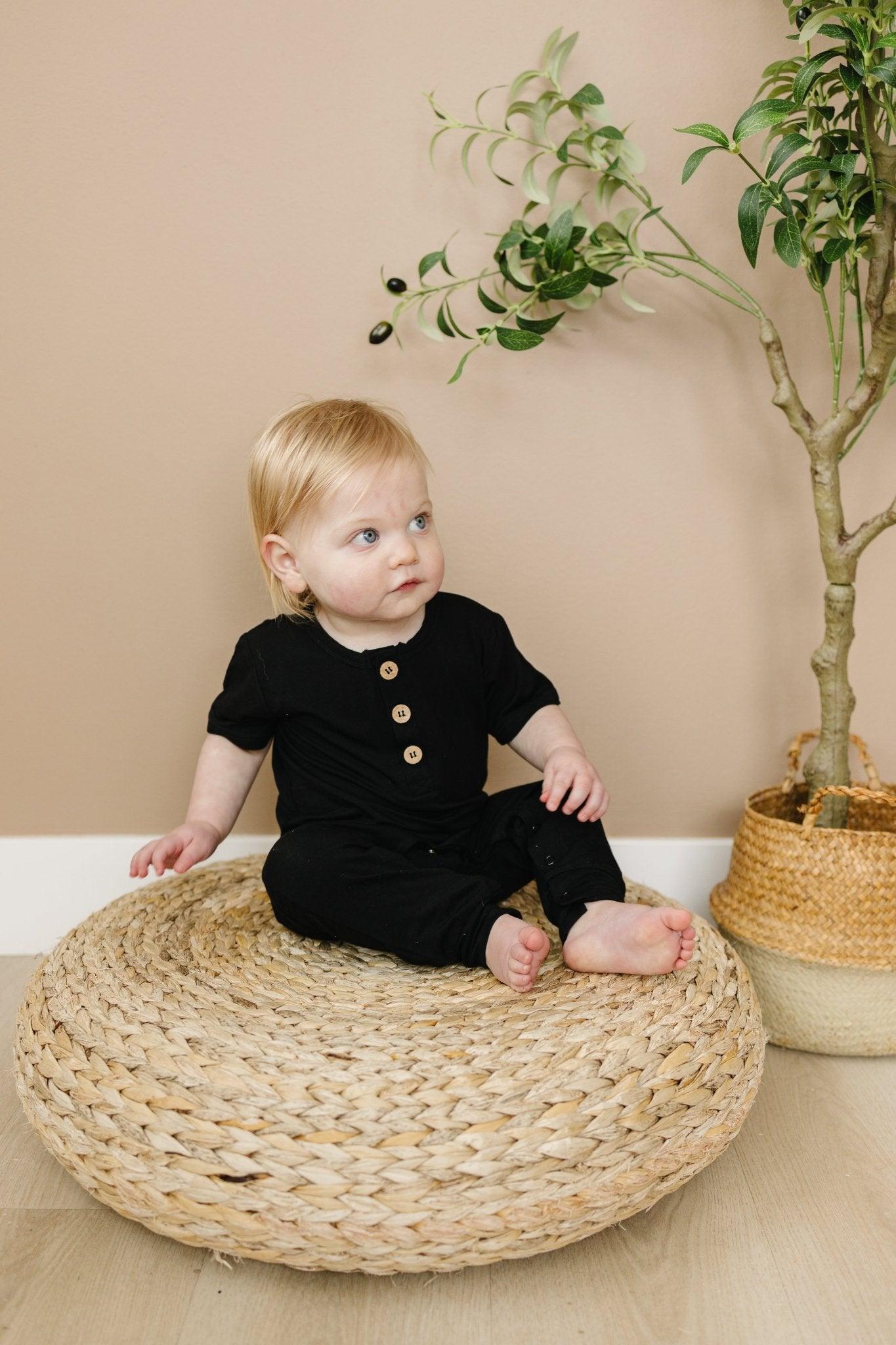 Bamboo Henley Romper - Ivory Soul