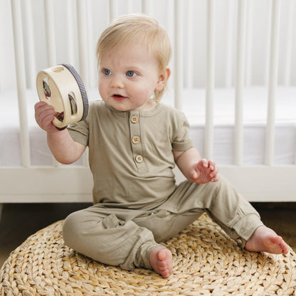 Bamboo Henley Romper - Ivory Soul