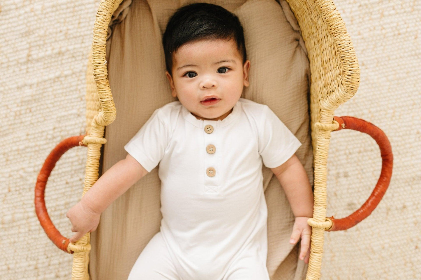 Bamboo Henley Romper - Ivory Soul