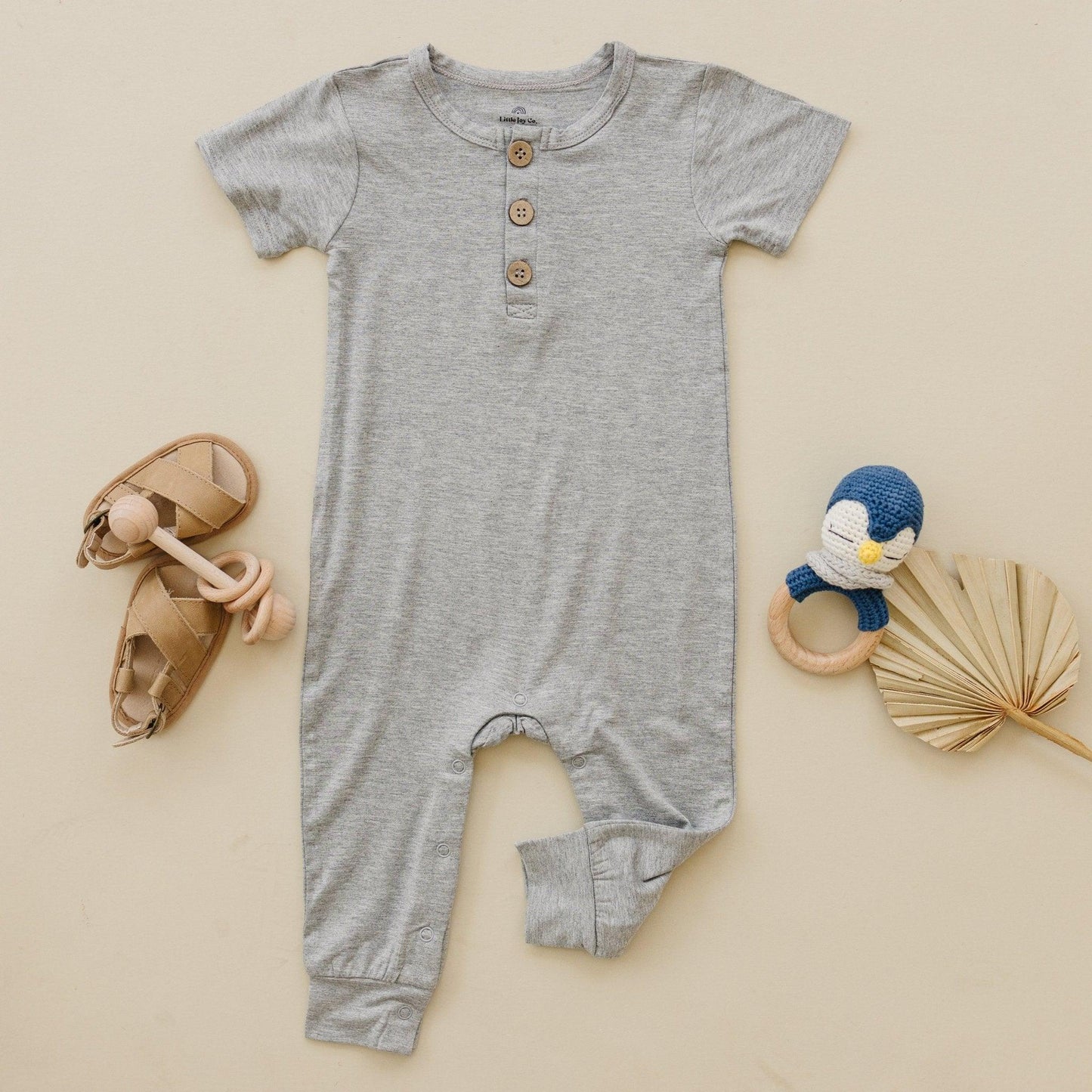 Bamboo Henley Romper - Ivory Soul