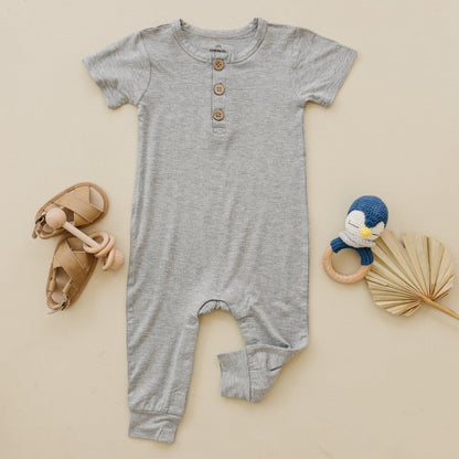 Bamboo Henley Romper - Ivory Soul