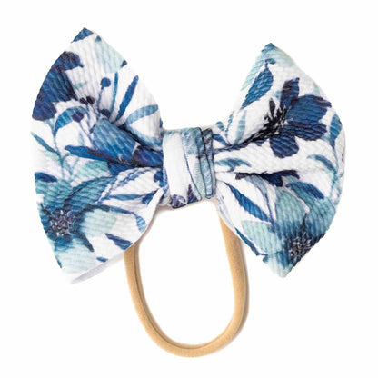 Azure Petals | Toddler Girl Nylon Bow