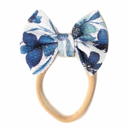 Azure Petals | Baby Girl Nylon Bow