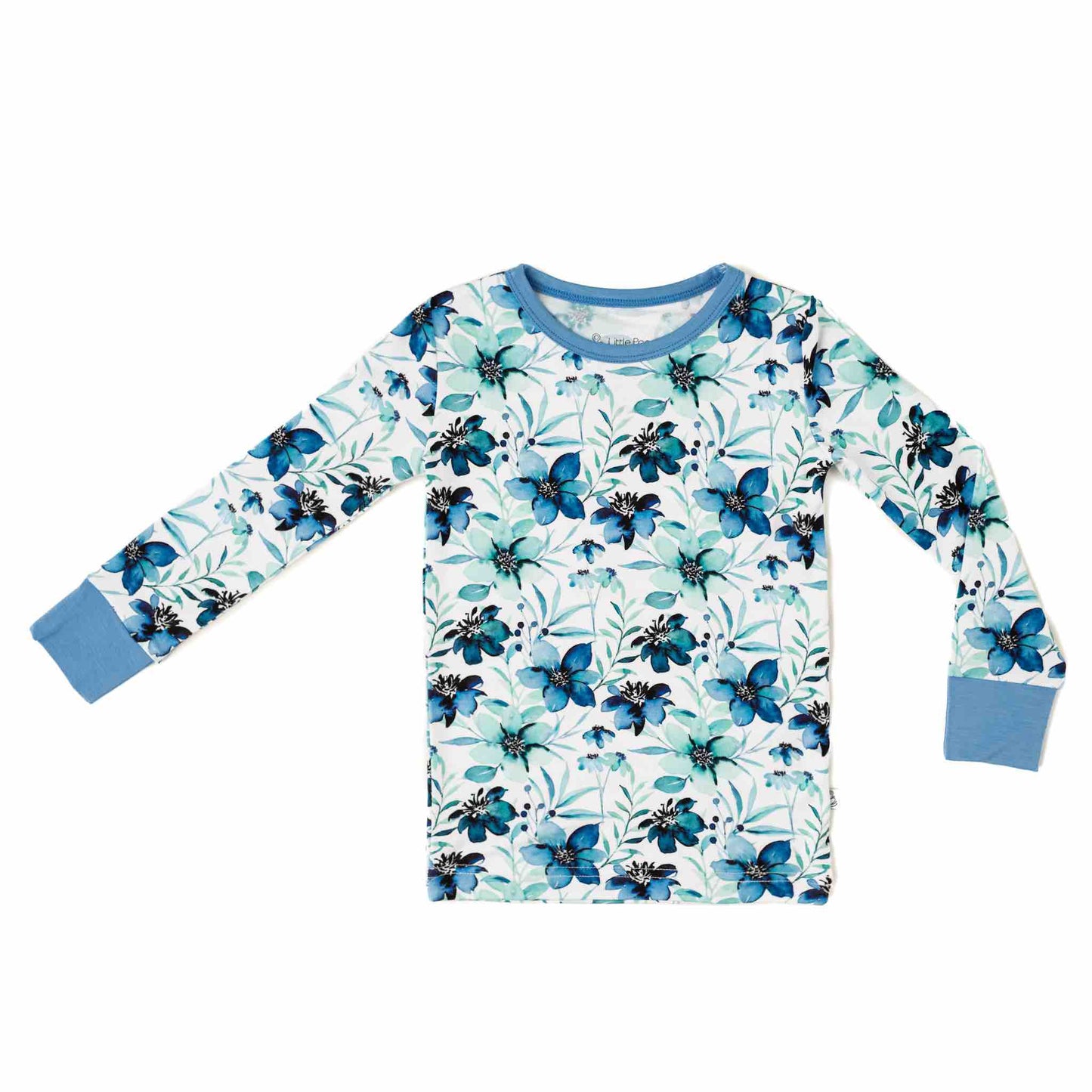 Azure Petals | Two-Piece Bamboo Long Sleeve Toddler & Kids Pajamas