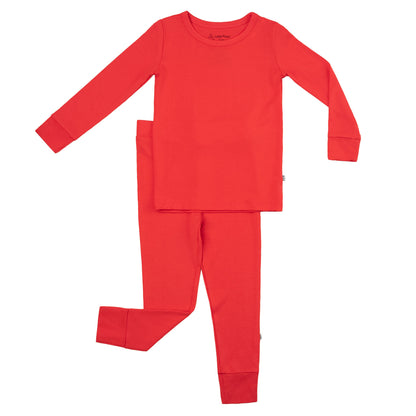 Apple Red | Two-Piece Bamboo Long Sleeve Toddler & Kids Pajamas