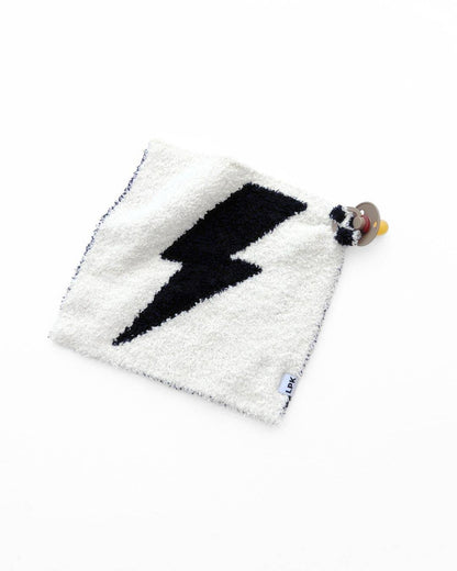 lightning bolt plush lovey | black