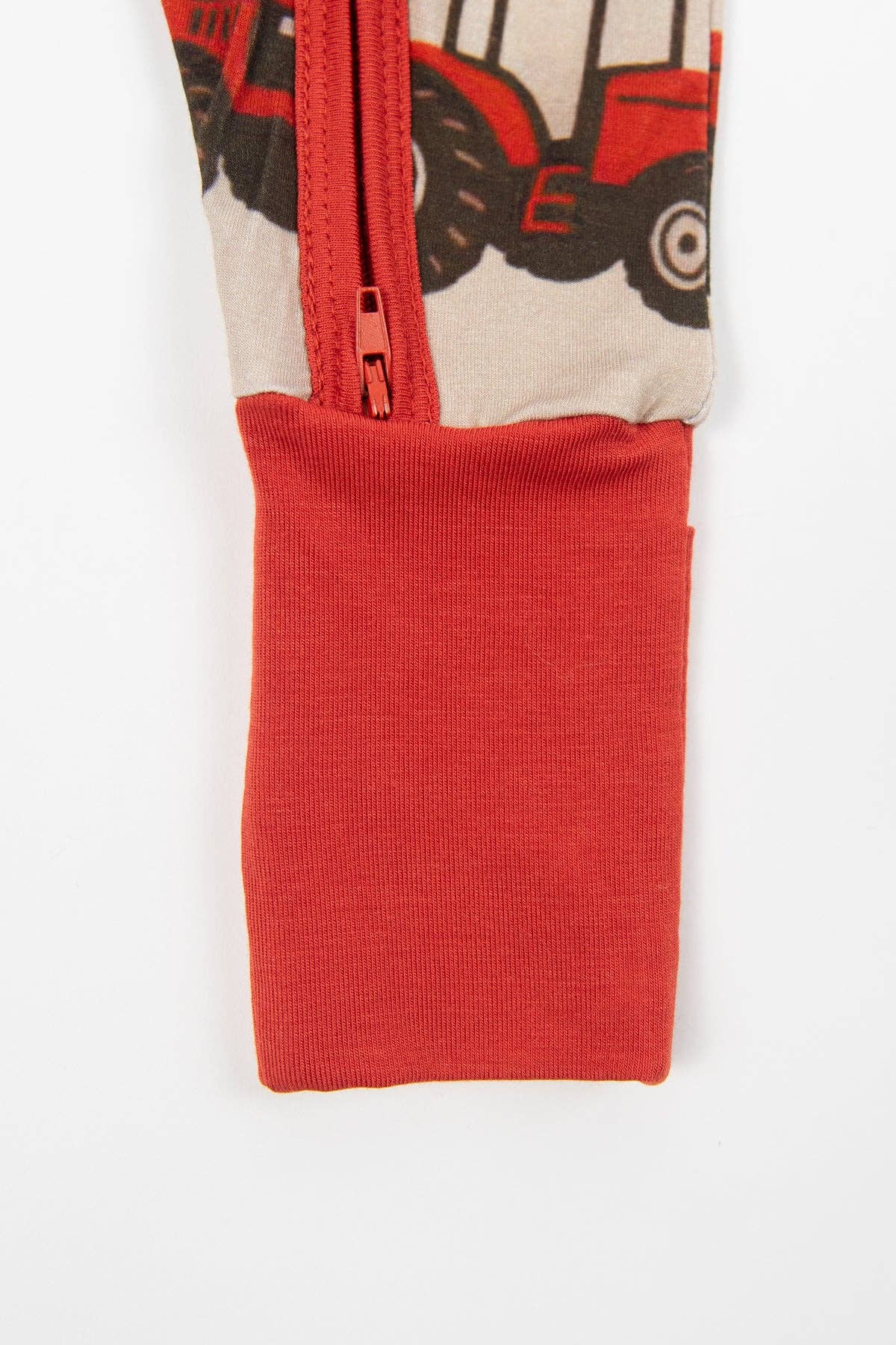 classic red tractor baby bamboo zippy