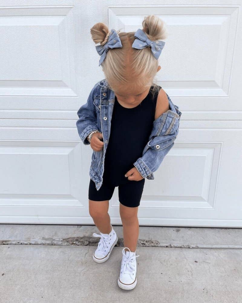 gigi bikeshort romper - black