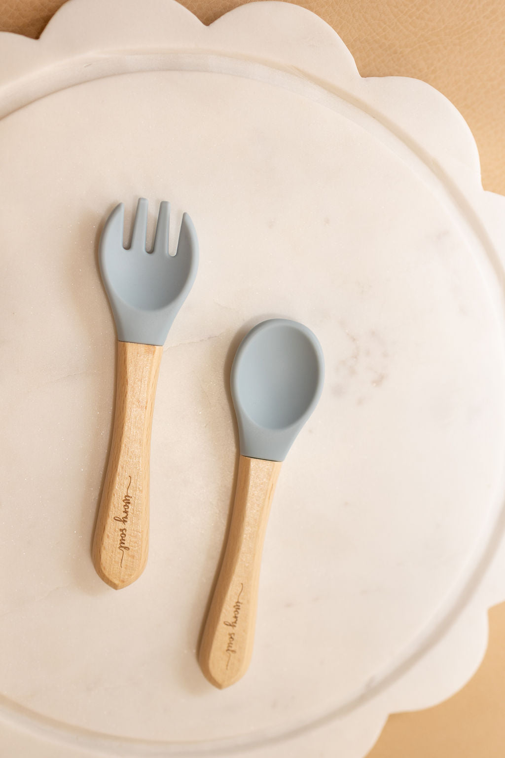 fork + spoon set • blue