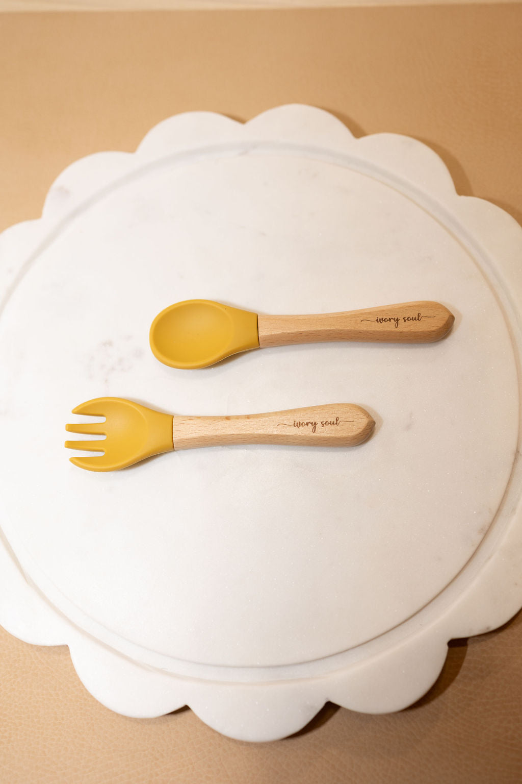 fork + spoon set • mustard