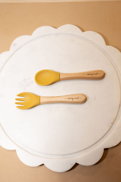 fork + spoon set • mustard