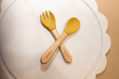 fork + spoon set • mustard