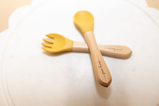 fork + spoon set • mustard