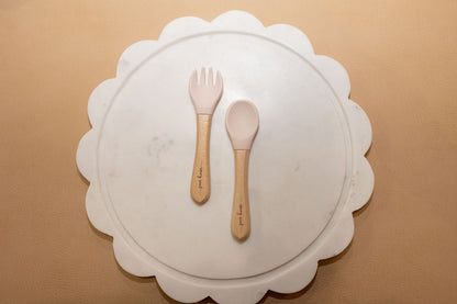 fork + spoon set • light pink