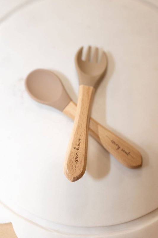 fork + spoon set • beige