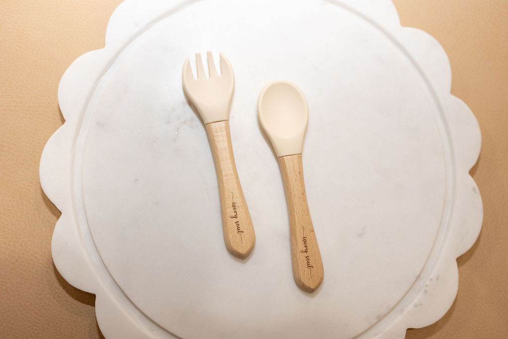 fork + spoon set • ivory