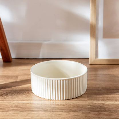 jardin ribbed pet bowl collection – modern matte exterior