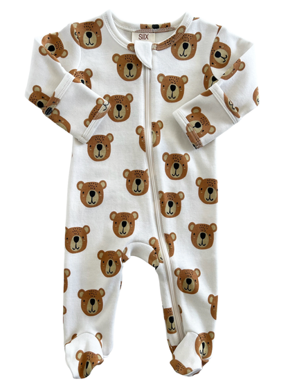 Baby Bear / organic zip footie | baby bear