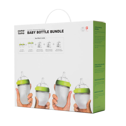 comotomo baby bottle bundle - green