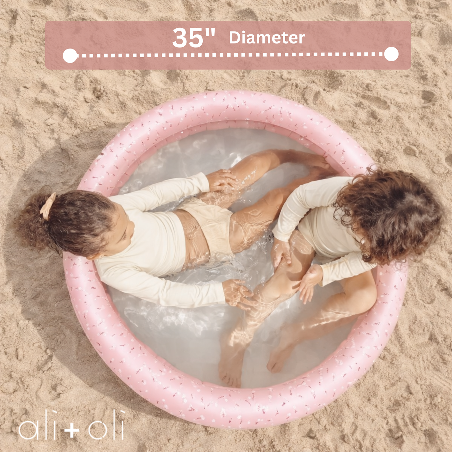 two-ring inflatable kiddie pool - peony