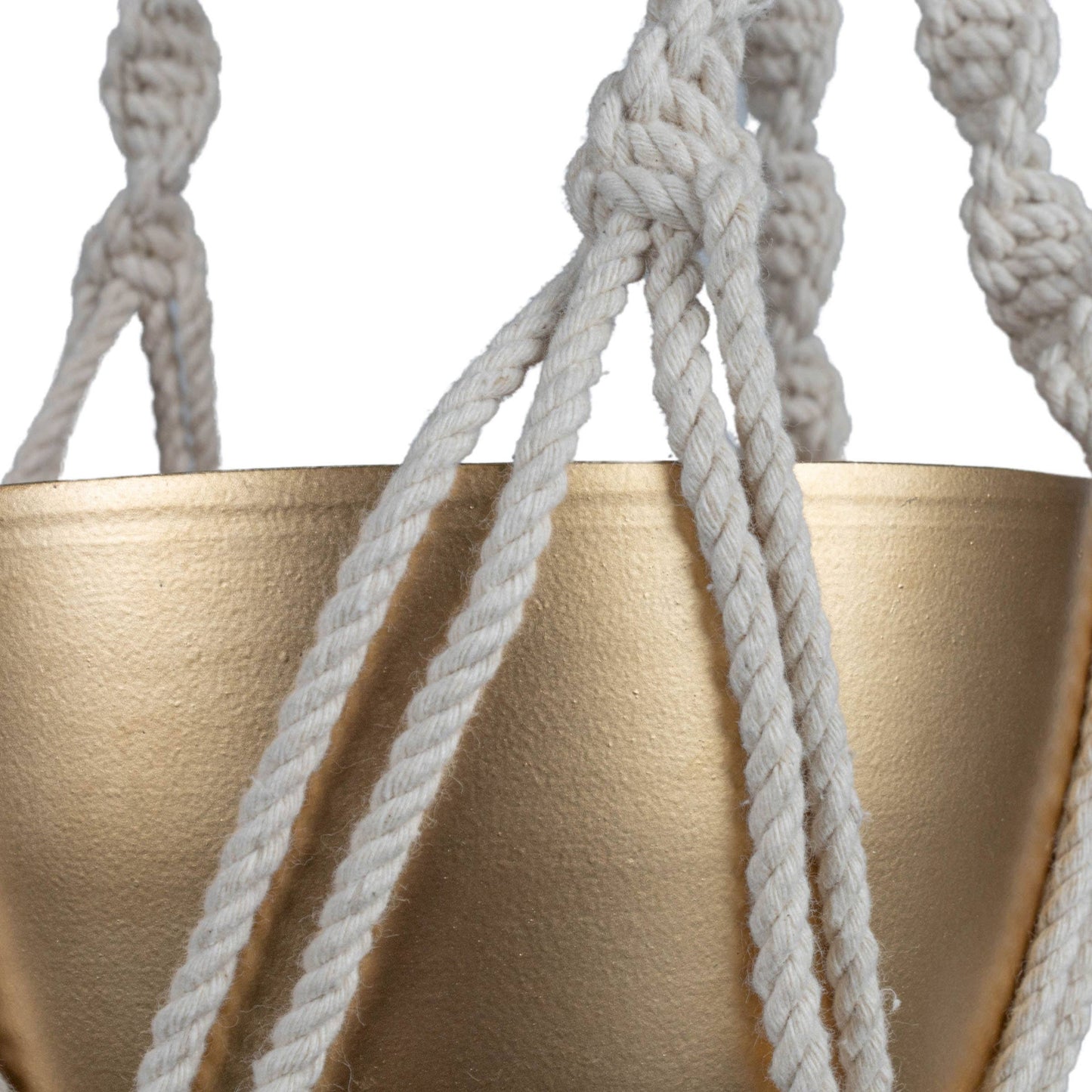 claudia boho macrame hanging planter cotton + metal