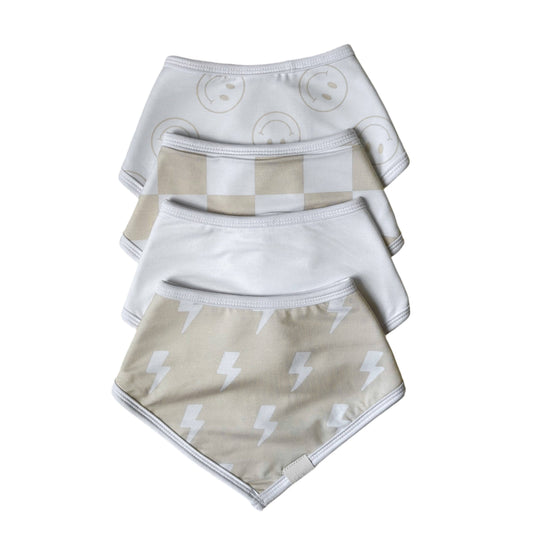 bamboo bandana bib (4 pack) - rebel beige