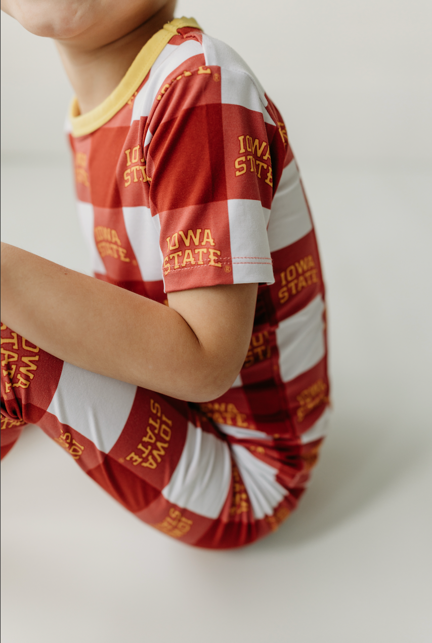 two piece jammies set | iowa state grid