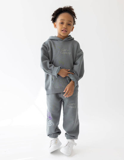 god's still working kids hoodie