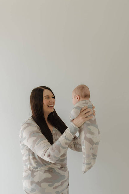 bamboo zip pajamas | camo