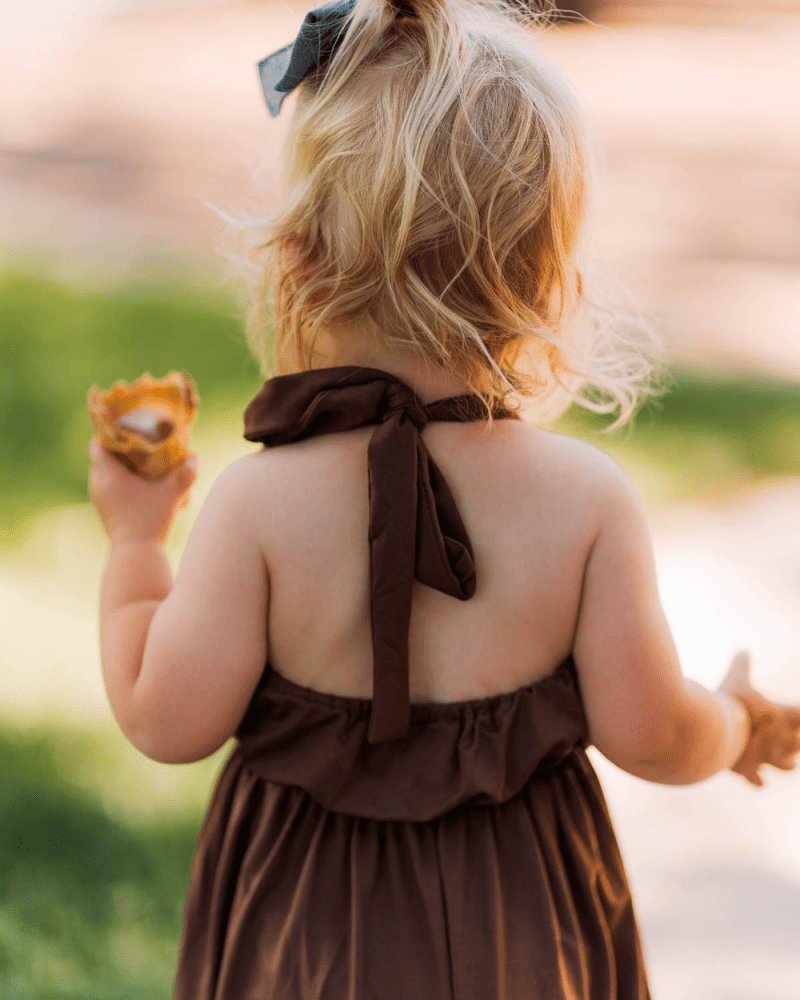 willa wide-leg halter jumpsuit - chestnut