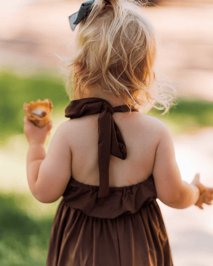 willa wide-leg halter jumpsuit - chestnut