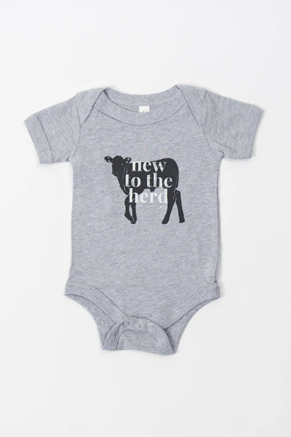 western 'new to the herd' baby onesie