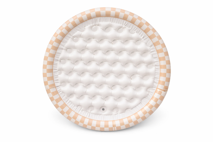 two-ring inflatable kiddie pool - tan checkers