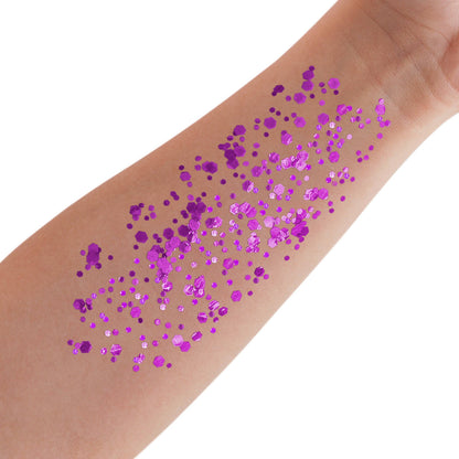 chunky confetti glitter gel - neon purple