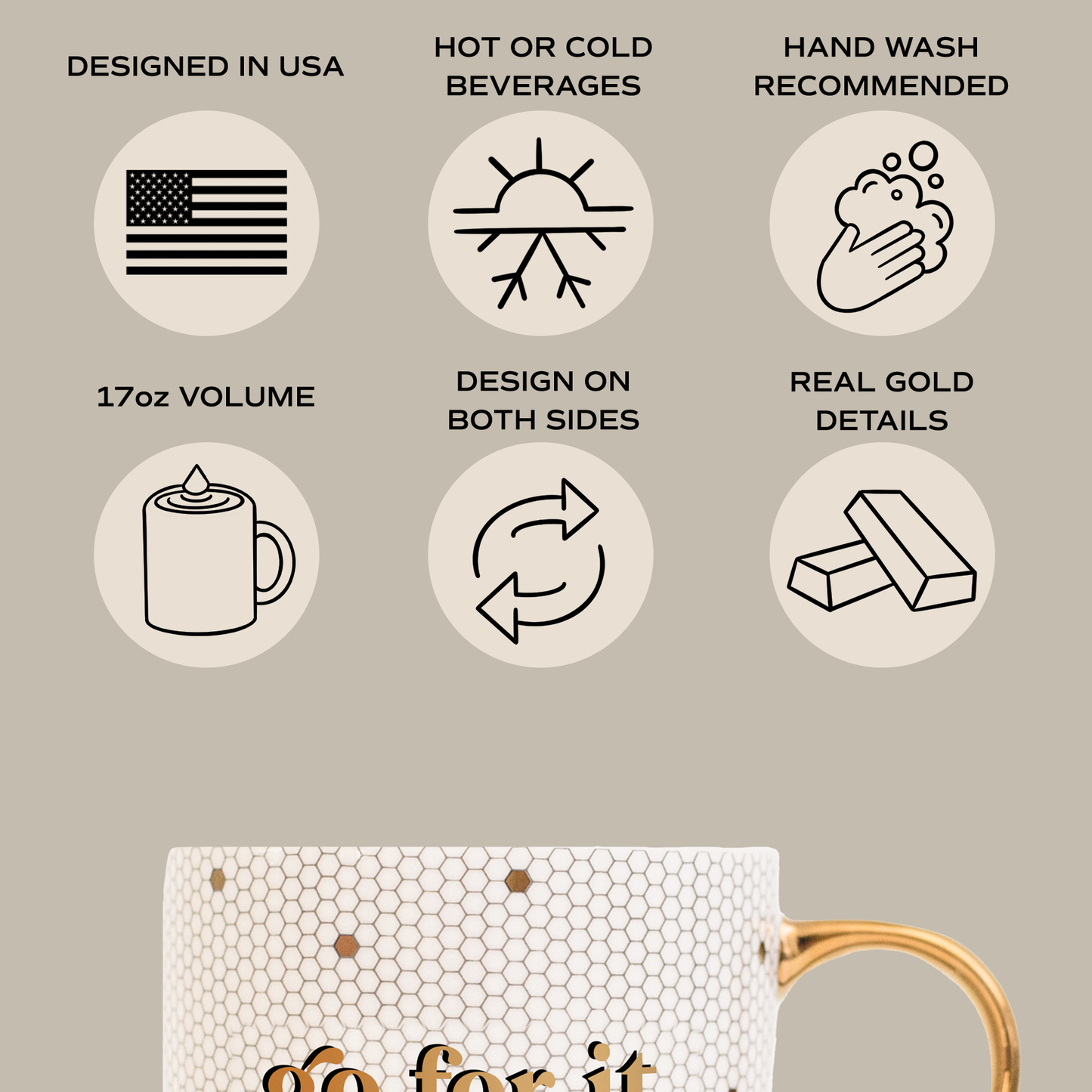 go for it gold tile coffee mug