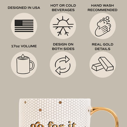 go for it gold tile coffee mug