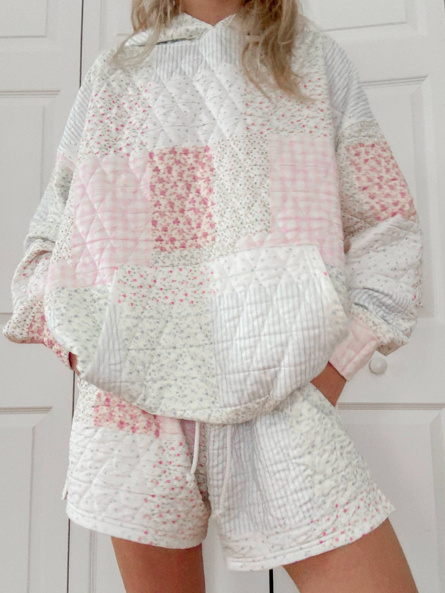 quilted pastel shorts