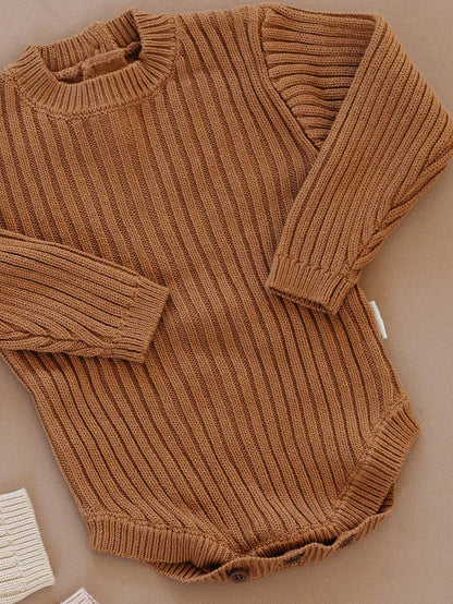 caramel tan knit body suit