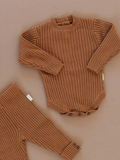 caramel tan knit body suit