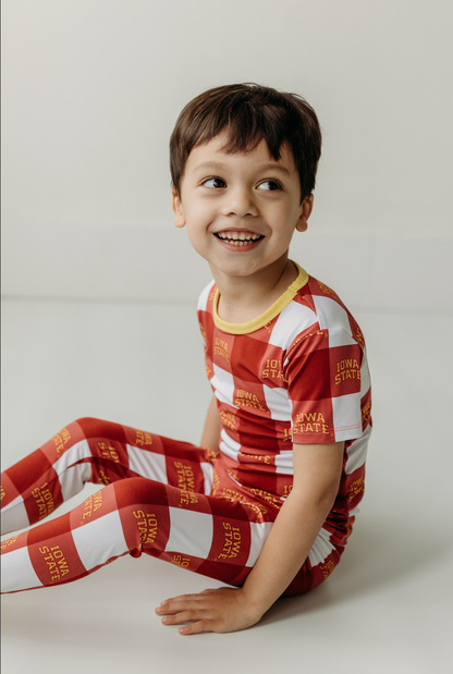 two piece jammies set | iowa state grid