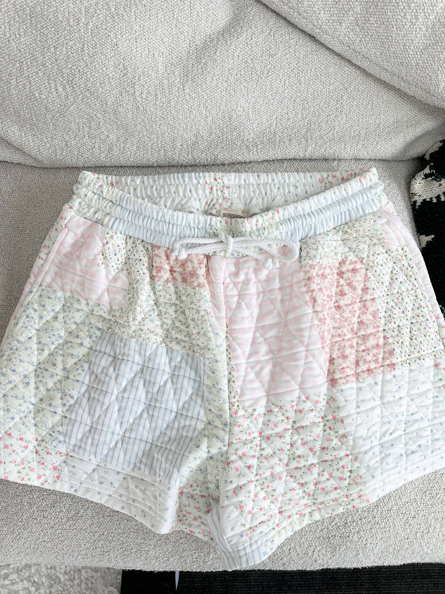 quilted pastel shorts